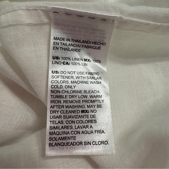 Chico’s No-Iron White Linen Button Down Shirt | Size 2 (US 12/14) - Picture 4 of 11